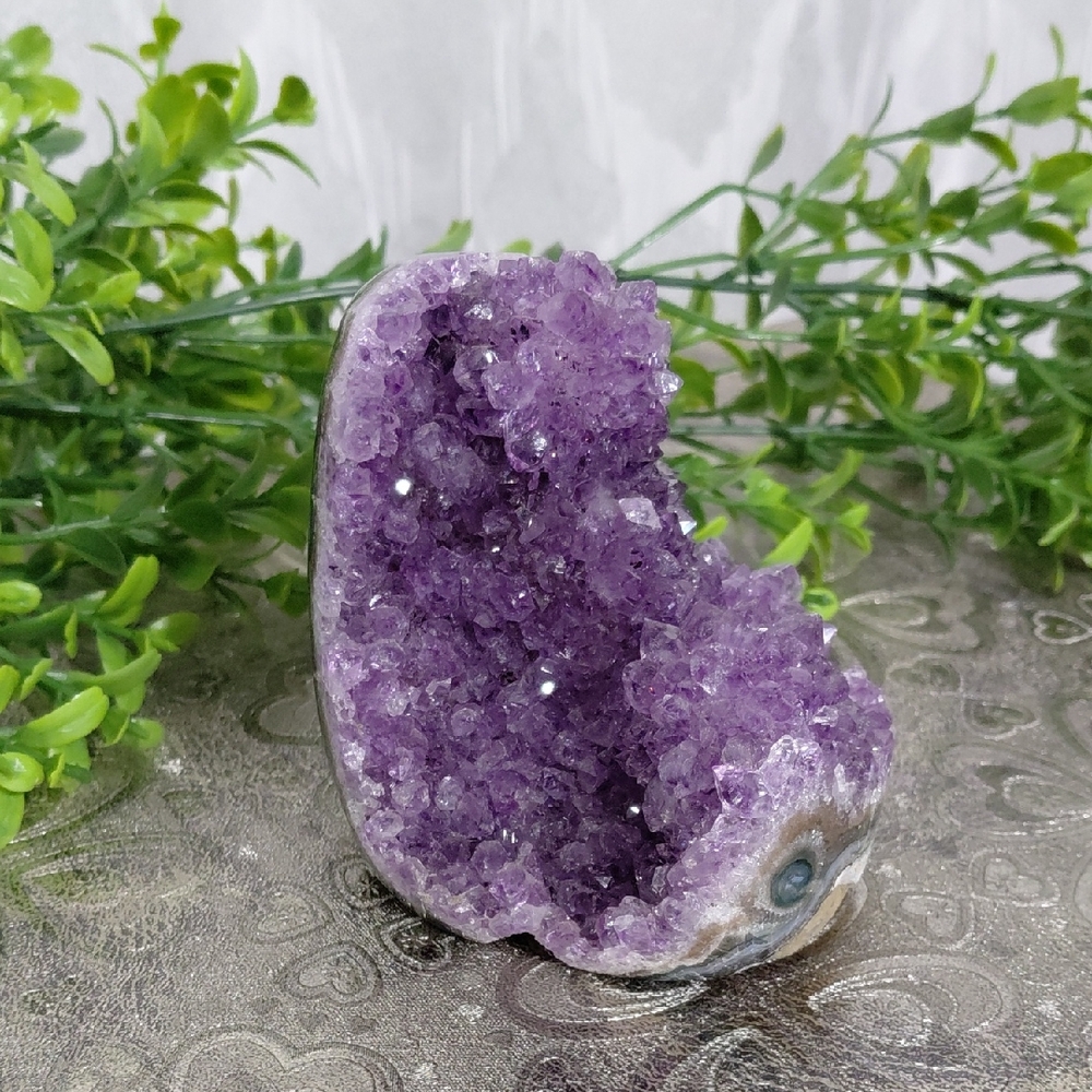 Purple Amethyst Geode Home Accent
